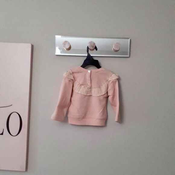 NWT 7 For All Mankind pink sweatshirt & dark wash blue jeggings bundle set, 12M - Picture 7 of 13